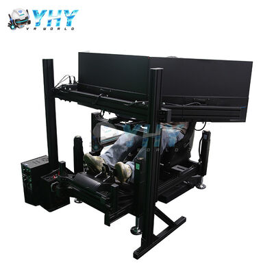 YHY 4DOF シムレーシングコックピット アルミニウム合金構造と3画面ディスプレイモーションレーシングシミュレーター