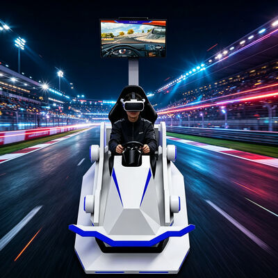 VRカート レーシングカー ブラック・ホワイト 9D 仮想リアリティカート シミュレーター 娯楽ゲームマシン レーシング・モーションシミュレーター