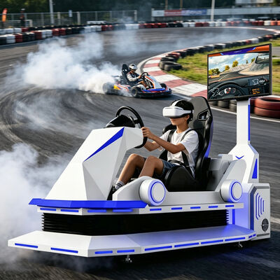 VRカート レーシングカー ブラック・ホワイト 9D 仮想リアリティカート シミュレーター 娯楽ゲームマシン レーシング・モーションシミュレーター