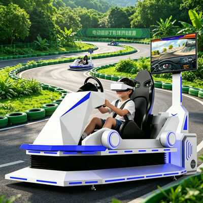 VRカート レーシングカー ブラック・ホワイト 9D 仮想リアリティカート シミュレーター 娯楽ゲームマシン レーシング・モーションシミュレーター