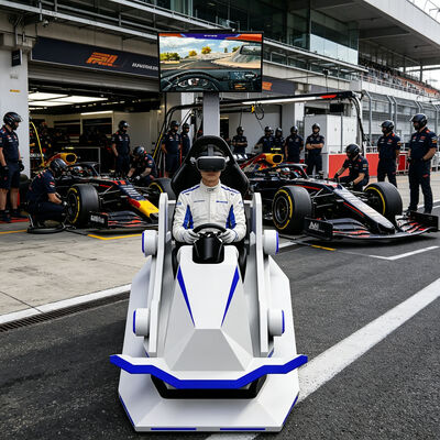 9D メタル VR レーシングシミュレーター 空港やショッピングモール用 VR 運転体験付き 室内カーカーティング ゲームマシン