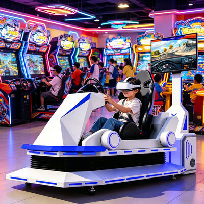 9D メタル VR レーシングシミュレーター 空港やショッピングモール用 VR 運転体験付き 室内カーカーティング ゲームマシン