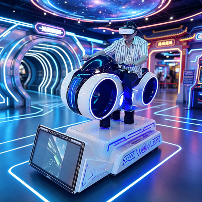 エンターテイメント会場向け 9D VR ダイナミックバイクレーシングシミュレーター バーチャルリアリティ バイクドライビング アーケードゲーム機