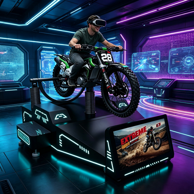 高ROI商業VRマウンテンモーター競走シミュレーター4DOFダイナミックモーションプラットフォーム