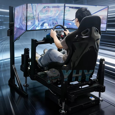 4軸モーションレーシングシミュレータ コックピット 水力座席 カー VR ゲームマシン アーケードシム レーシング 運転 3 ドフ ダイナミック プラットフォーム