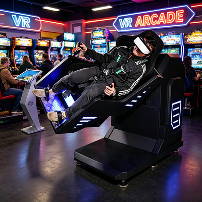 ショッピングモールゲームゾーン向けフルモーション360度ジャイロ回転VRフライト＆シューティングシミュレーターマシン