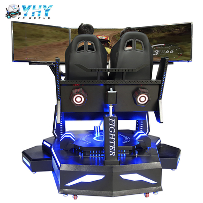 2シミュレーターの調節可能な運転のゲームのハンドルのシミュレーターを競争させるプレーヤー3スクリーン