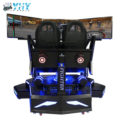 シミュレーター1プレーヤー アクリルの導かれたライト3 Dof電気シリンダーを運転するVRの地帯3スクリーン
